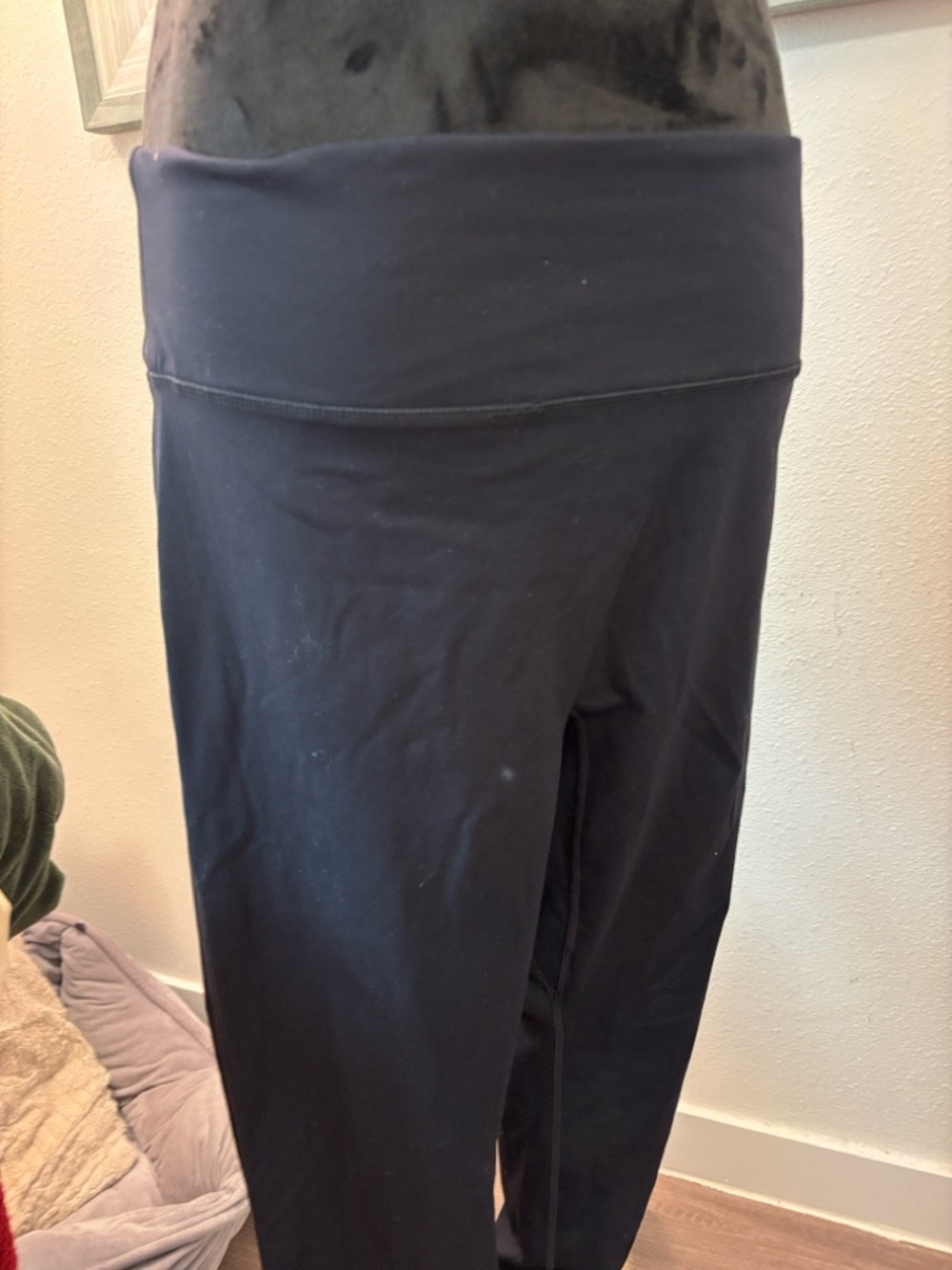 Black Fold-Over Waist Leggings - Picture 3 of 8